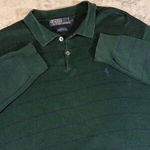 90s Vintage Polo Ralph Lauren Pima Cotton Knit Sweater | Dark Green | Medium